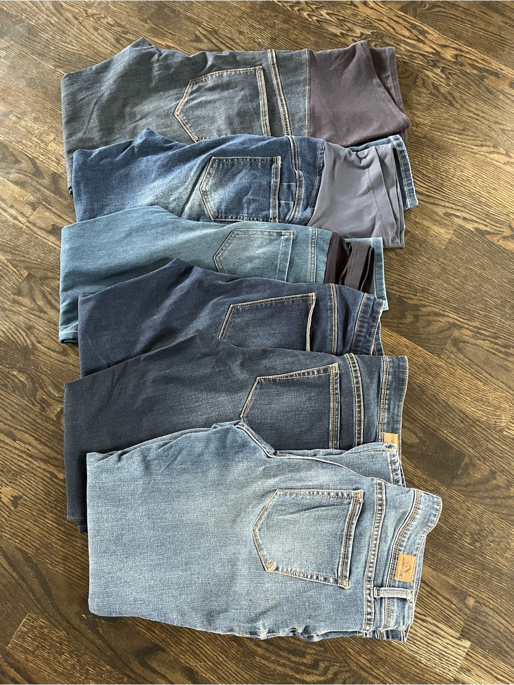LOT of 6 Maternity Denim Jeans Various Sizes & Brands Belly Panel Ripe